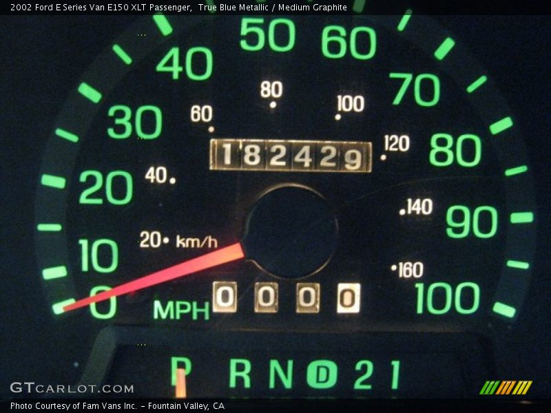 True Blue Metallic / Medium Graphite 2002 Ford E Series Van E150 XLT Passenger
