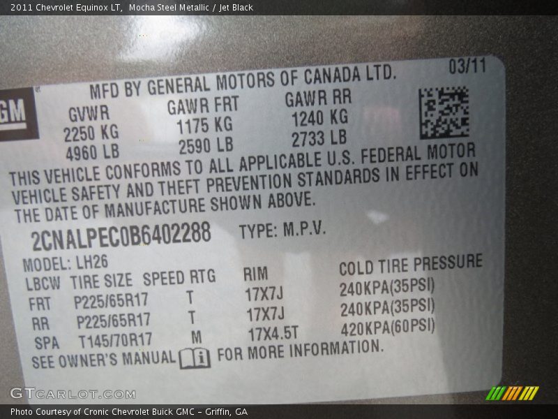 Mocha Steel Metallic / Jet Black 2011 Chevrolet Equinox LT