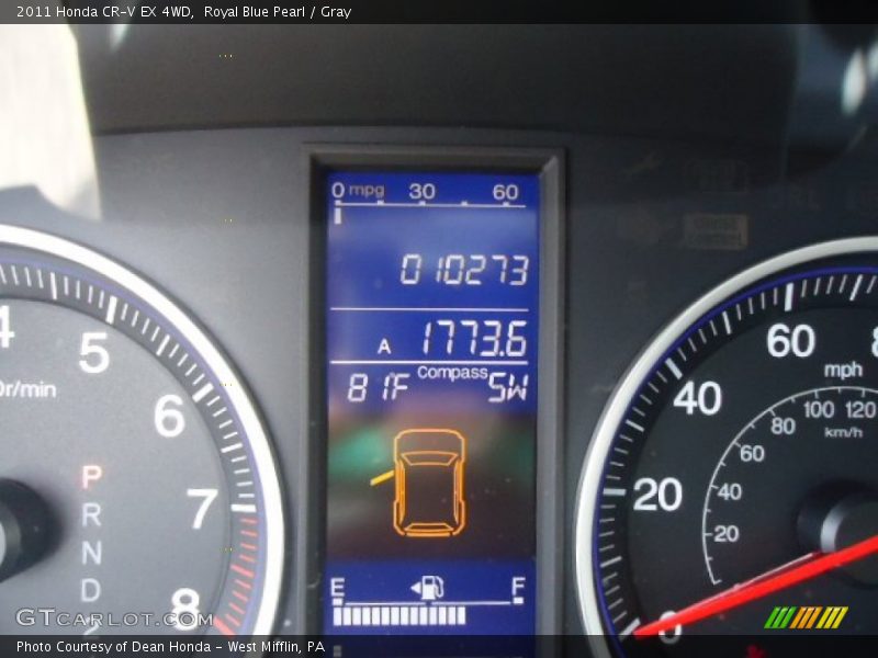 Royal Blue Pearl / Gray 2011 Honda CR-V EX 4WD