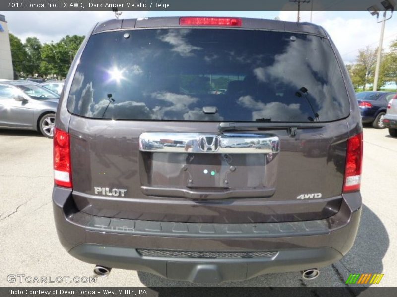 Dark Amber Metallic / Beige 2012 Honda Pilot EX 4WD