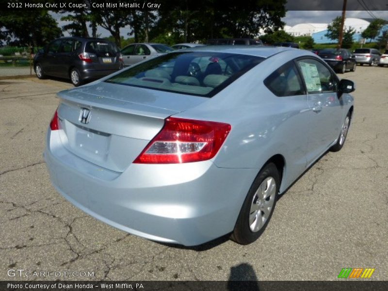 Cool Mist Metallic / Gray 2012 Honda Civic LX Coupe