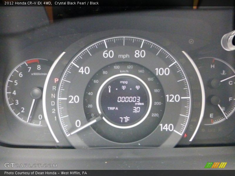 Crystal Black Pearl / Black 2012 Honda CR-V EX 4WD