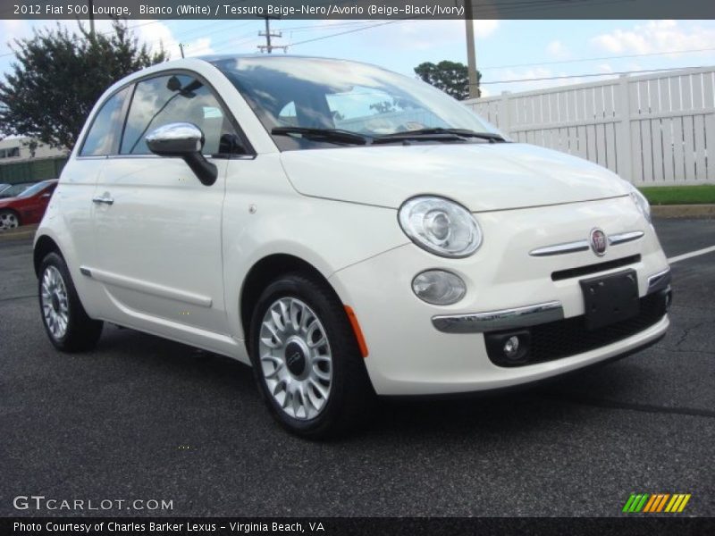 Bianco (White) / Tessuto Beige-Nero/Avorio (Beige-Black/Ivory) 2012 Fiat 500 Lounge
