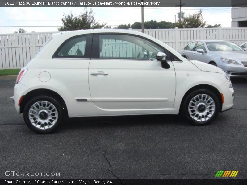 Bianco (White) / Tessuto Beige-Nero/Avorio (Beige-Black/Ivory) 2012 Fiat 500 Lounge