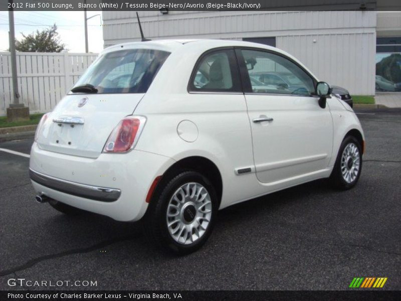 Bianco (White) / Tessuto Beige-Nero/Avorio (Beige-Black/Ivory) 2012 Fiat 500 Lounge