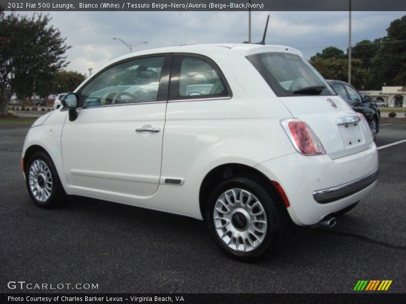 Bianco (White) / Tessuto Beige-Nero/Avorio (Beige-Black/Ivory) 2012 Fiat 500 Lounge