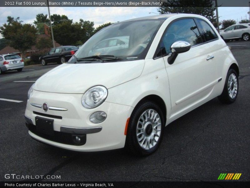 Bianco (White) / Tessuto Beige-Nero/Avorio (Beige-Black/Ivory) 2012 Fiat 500 Lounge