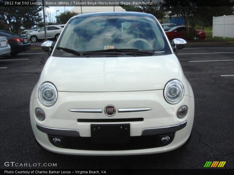 Bianco (White) / Tessuto Beige-Nero/Avorio (Beige-Black/Ivory) 2012 Fiat 500 Lounge