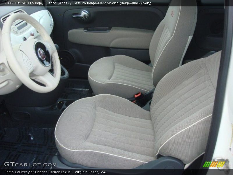 Bianco (White) / Tessuto Beige-Nero/Avorio (Beige-Black/Ivory) 2012 Fiat 500 Lounge