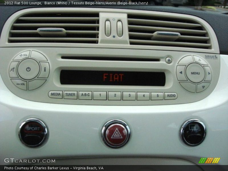 Bianco (White) / Tessuto Beige-Nero/Avorio (Beige-Black/Ivory) 2012 Fiat 500 Lounge