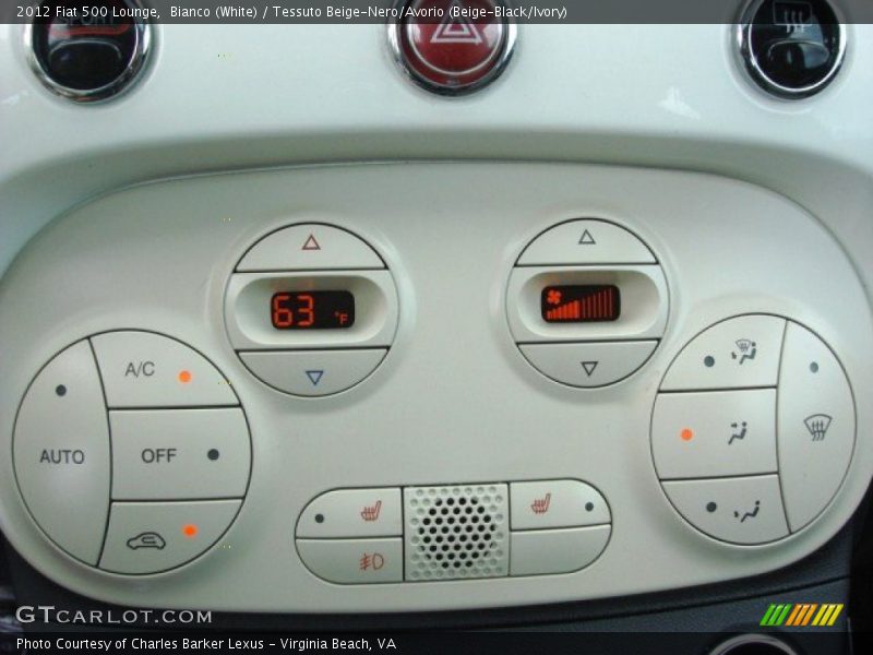 Bianco (White) / Tessuto Beige-Nero/Avorio (Beige-Black/Ivory) 2012 Fiat 500 Lounge