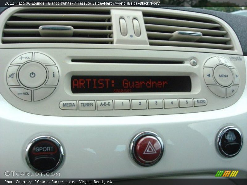 Bianco (White) / Tessuto Beige-Nero/Avorio (Beige-Black/Ivory) 2012 Fiat 500 Lounge