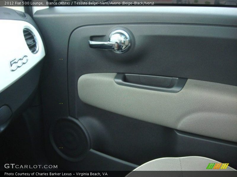 Bianco (White) / Tessuto Beige-Nero/Avorio (Beige-Black/Ivory) 2012 Fiat 500 Lounge