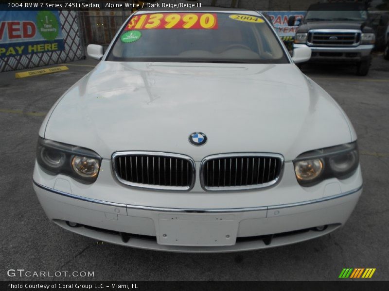 Alpine White / Dark Beige/Beige III 2004 BMW 7 Series 745Li Sedan