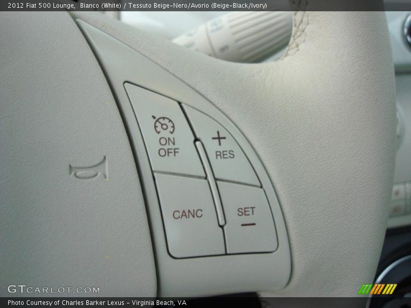 Bianco (White) / Tessuto Beige-Nero/Avorio (Beige-Black/Ivory) 2012 Fiat 500 Lounge