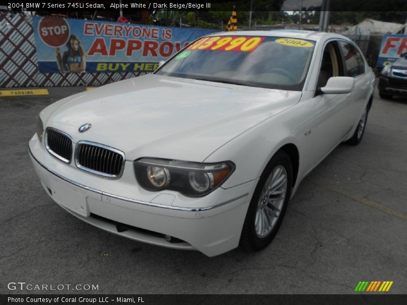 Alpine White / Dark Beige/Beige III 2004 BMW 7 Series 745Li Sedan