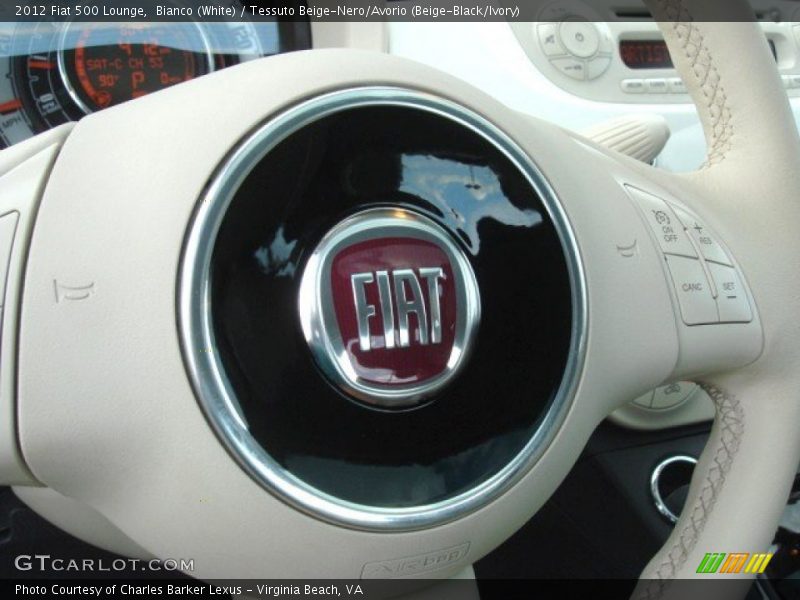 Bianco (White) / Tessuto Beige-Nero/Avorio (Beige-Black/Ivory) 2012 Fiat 500 Lounge