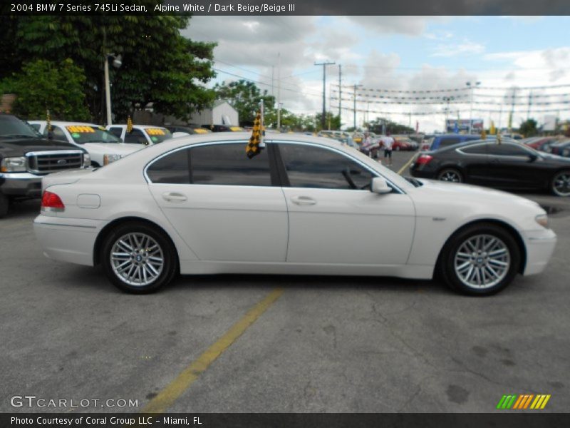 Alpine White / Dark Beige/Beige III 2004 BMW 7 Series 745Li Sedan