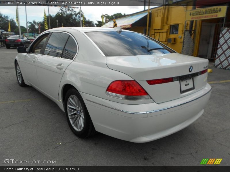 Alpine White / Dark Beige/Beige III 2004 BMW 7 Series 745Li Sedan