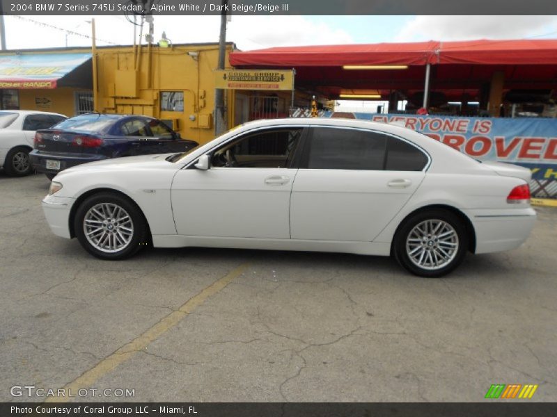 Alpine White / Dark Beige/Beige III 2004 BMW 7 Series 745Li Sedan