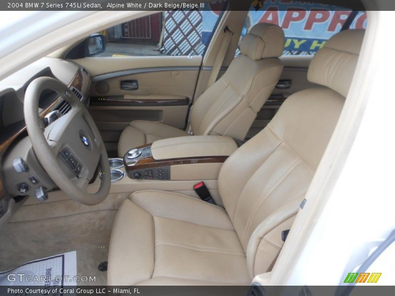 Alpine White / Dark Beige/Beige III 2004 BMW 7 Series 745Li Sedan