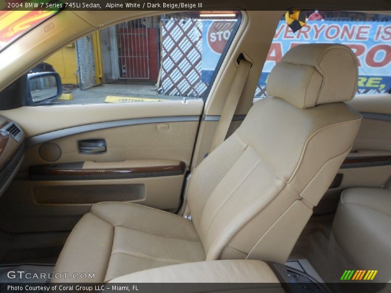 Alpine White / Dark Beige/Beige III 2004 BMW 7 Series 745Li Sedan