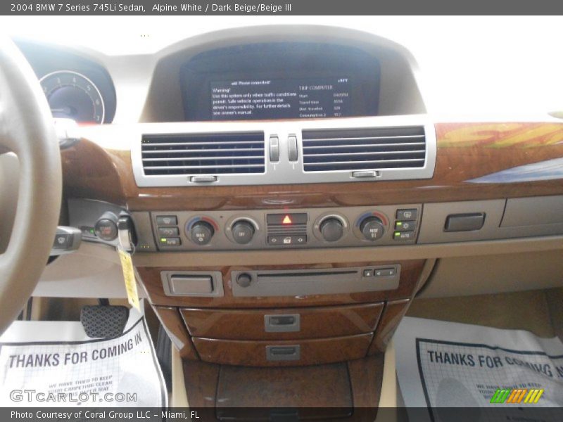 Alpine White / Dark Beige/Beige III 2004 BMW 7 Series 745Li Sedan