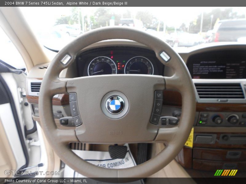 Alpine White / Dark Beige/Beige III 2004 BMW 7 Series 745Li Sedan
