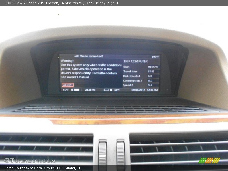 Alpine White / Dark Beige/Beige III 2004 BMW 7 Series 745Li Sedan