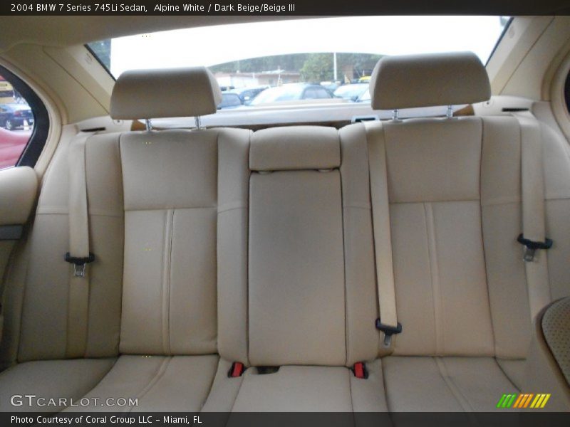 Alpine White / Dark Beige/Beige III 2004 BMW 7 Series 745Li Sedan