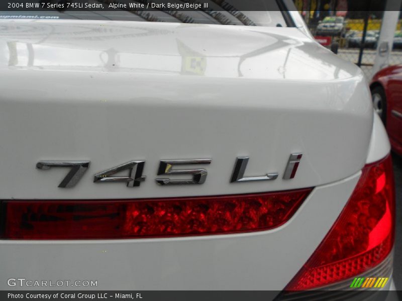 Alpine White / Dark Beige/Beige III 2004 BMW 7 Series 745Li Sedan