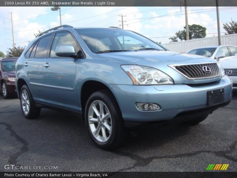 Breakwater Blue Metallic / Light Gray 2009 Lexus RX 350 AWD