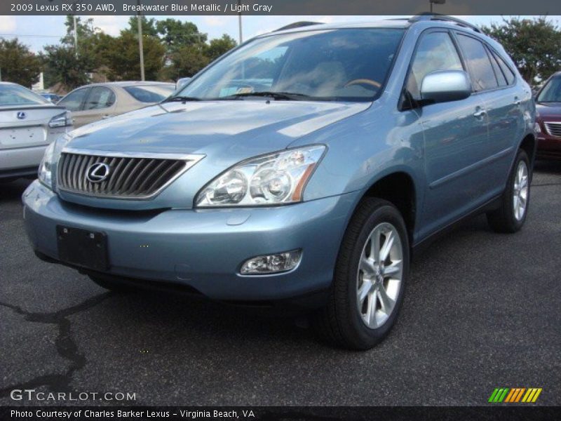 Breakwater Blue Metallic / Light Gray 2009 Lexus RX 350 AWD