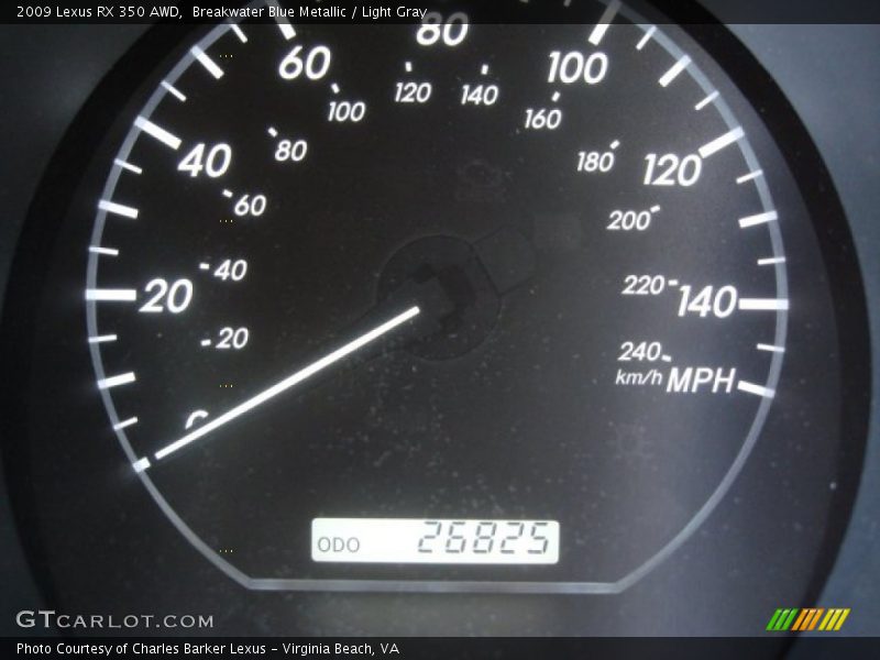 Breakwater Blue Metallic / Light Gray 2009 Lexus RX 350 AWD