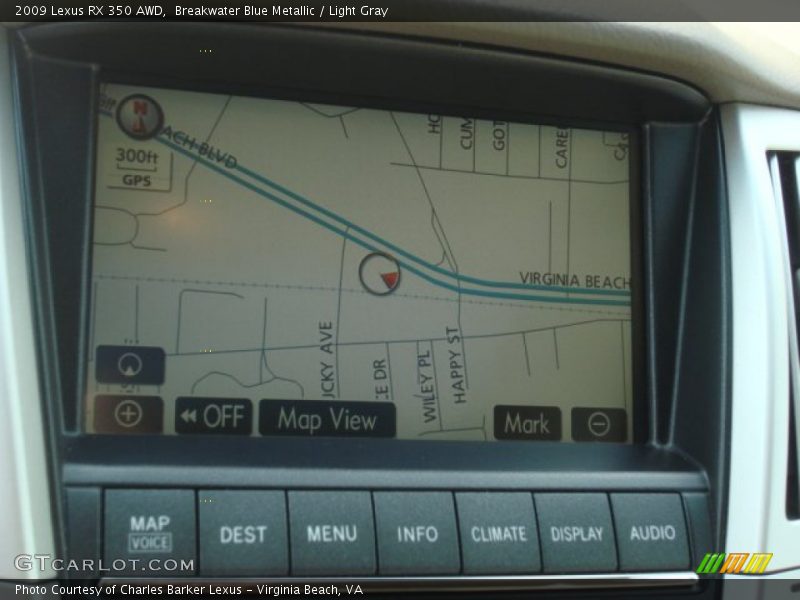 Breakwater Blue Metallic / Light Gray 2009 Lexus RX 350 AWD