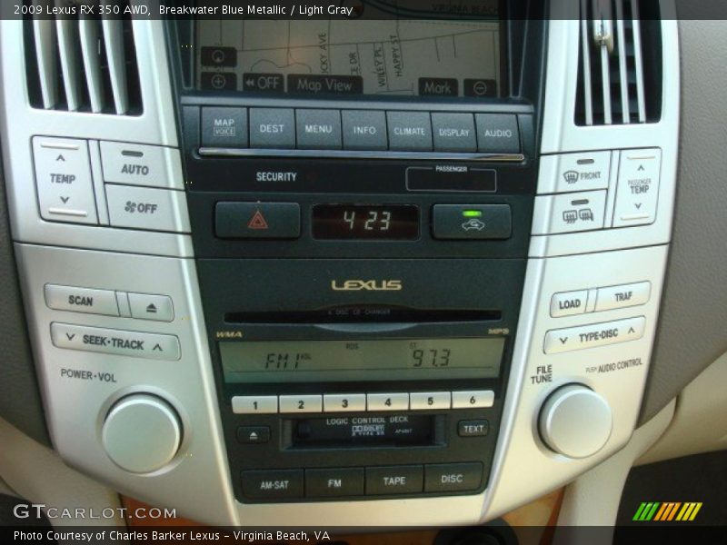 Breakwater Blue Metallic / Light Gray 2009 Lexus RX 350 AWD