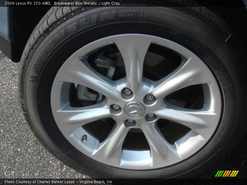 Breakwater Blue Metallic / Light Gray 2009 Lexus RX 350 AWD