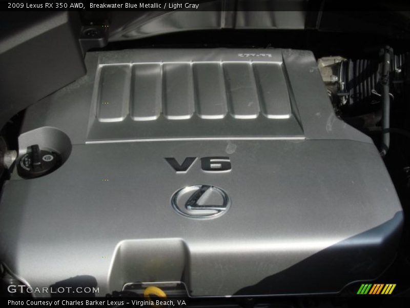 Breakwater Blue Metallic / Light Gray 2009 Lexus RX 350 AWD