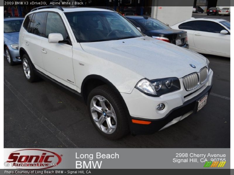 Alpine White / Black 2009 BMW X3 xDrive30i