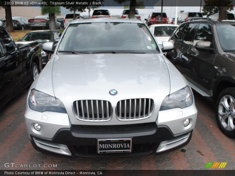 Titanium Silver Metallic / Black 2009 BMW X5 xDrive48i