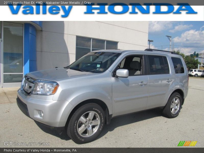 Alabaster Silver Metallic / Gray 2011 Honda Pilot EX 4WD