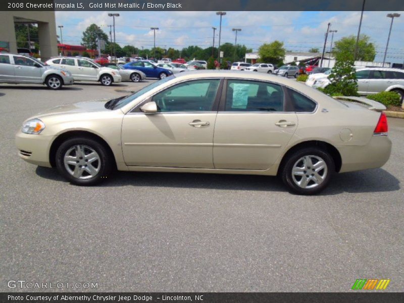 Gold Mist Metallic / Ebony Black 2008 Chevrolet Impala LS