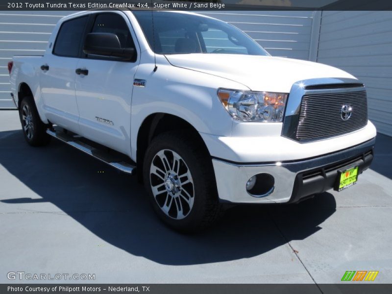 Super White / Sand Beige 2012 Toyota Tundra Texas Edition CrewMax 4x4