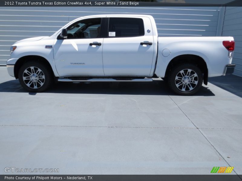 Super White / Sand Beige 2012 Toyota Tundra Texas Edition CrewMax 4x4