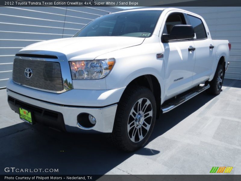 Super White / Sand Beige 2012 Toyota Tundra Texas Edition CrewMax 4x4