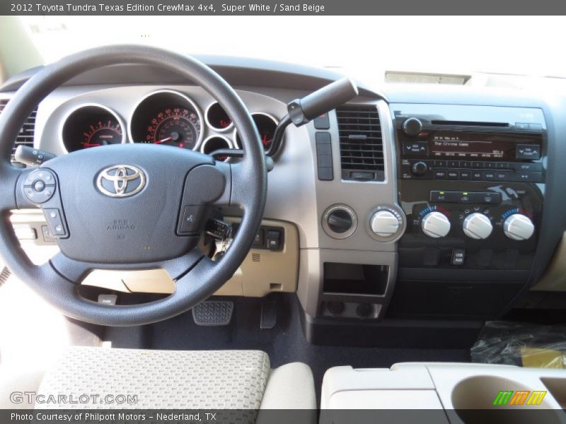 Super White / Sand Beige 2012 Toyota Tundra Texas Edition CrewMax 4x4