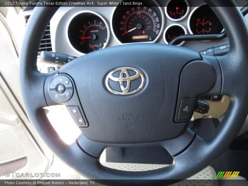 Super White / Sand Beige 2012 Toyota Tundra Texas Edition CrewMax 4x4