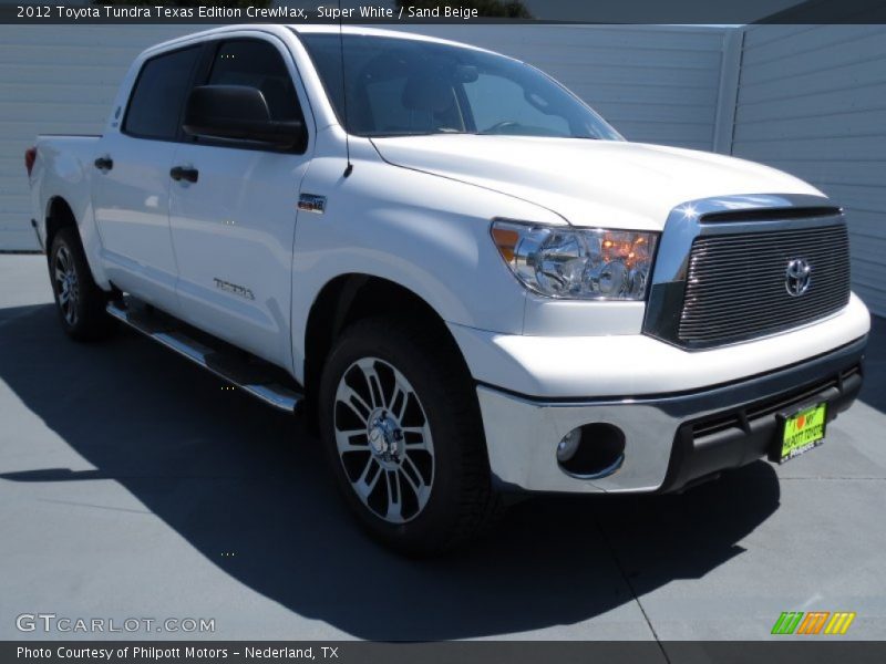 Super White / Sand Beige 2012 Toyota Tundra Texas Edition CrewMax