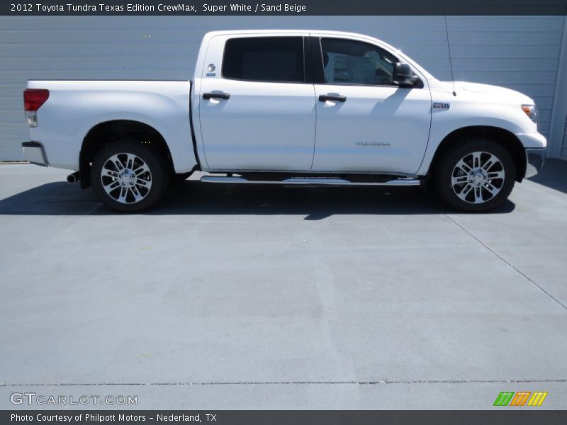 Super White / Sand Beige 2012 Toyota Tundra Texas Edition CrewMax