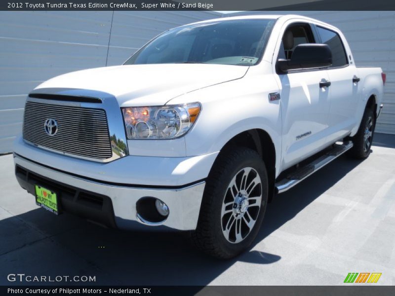 Super White / Sand Beige 2012 Toyota Tundra Texas Edition CrewMax